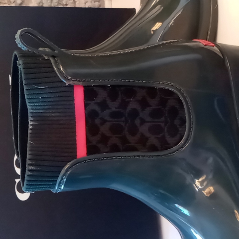 Beautiful classic Coach rain booties.  Size 9